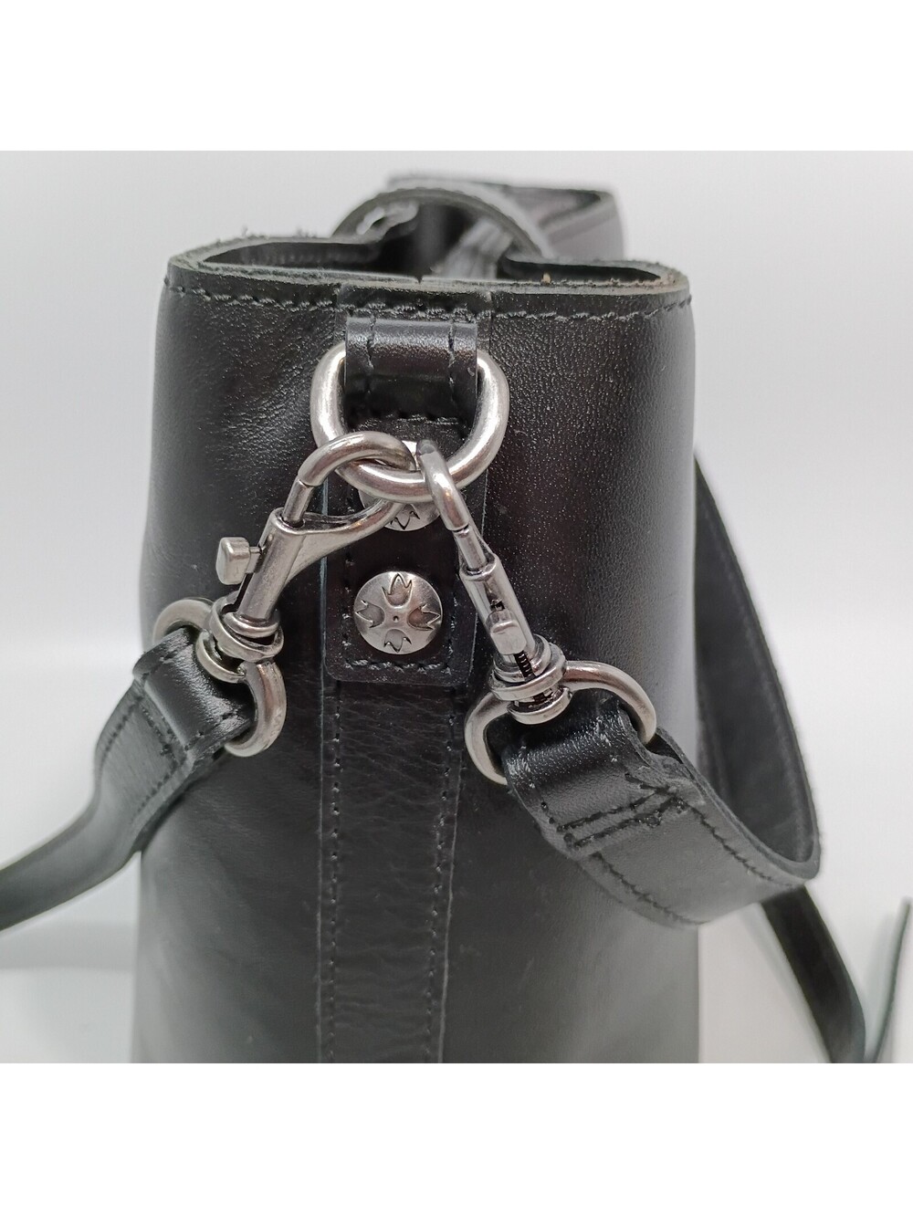 Patricia Nash Irving Bucket Handbag Leather Black Crossbody Shoulder Bag Purse - Picture 4 of 13